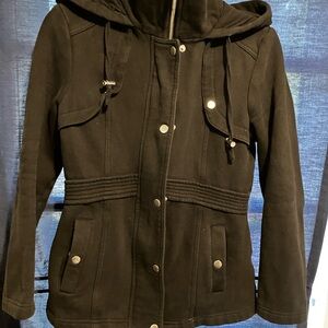 Sebby Black Utility Jacket with Hood ladies medium